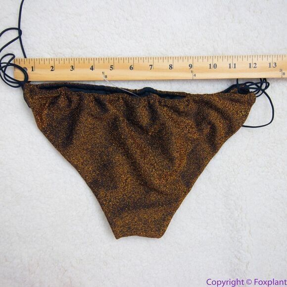 NEW It's Now Cool Gathered Tie Pant bikini Lurex, M - Picture 4 of 12